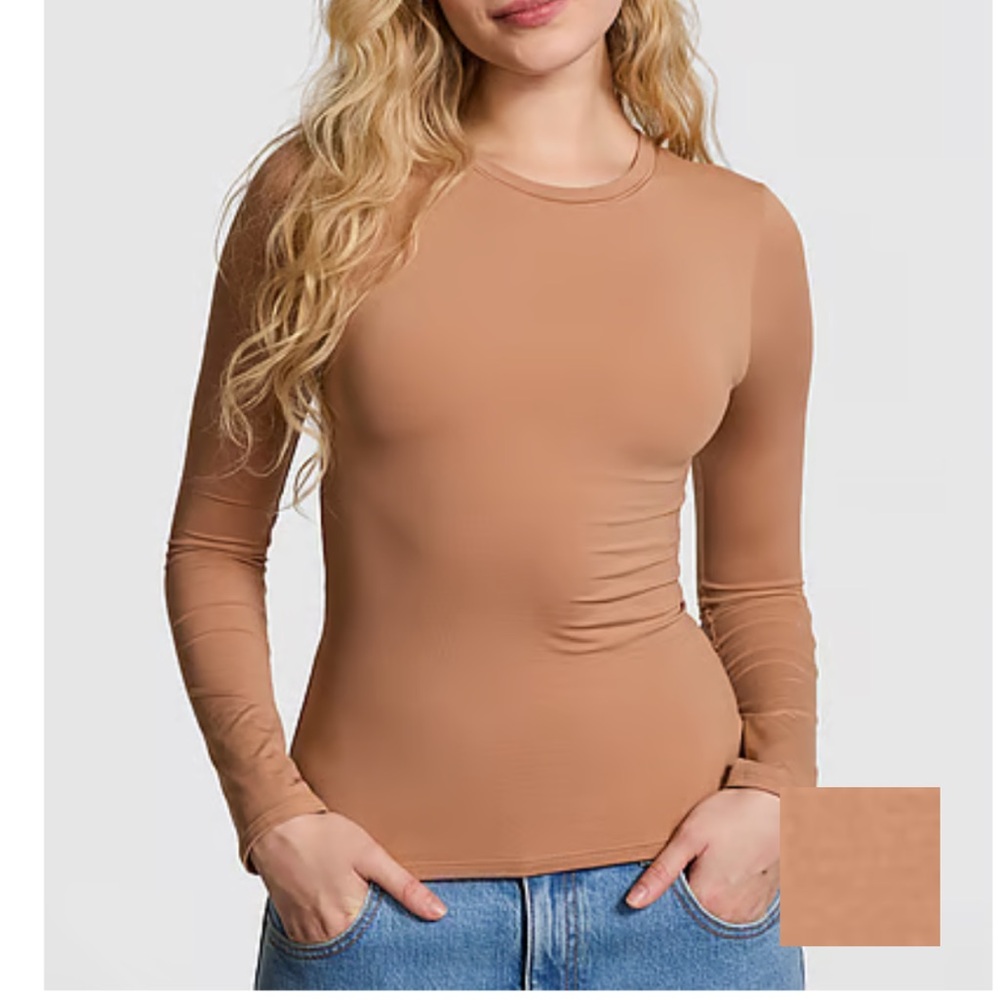 PINK 2 for $30 Secret Base Stretch Long Sleeve Tee